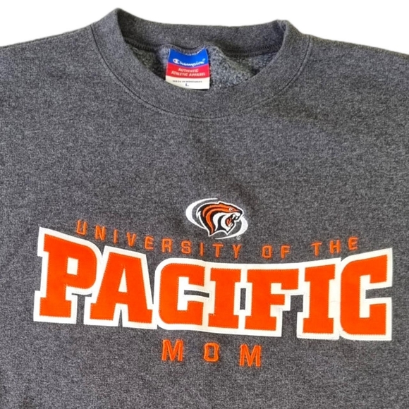 Champion University Of The Pacific Mom Sweatshirt USA Grey Sweater Mens Large. - Picture 4 of 7